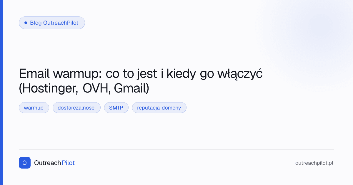 Email warmup: co to jest i kiedy go włączyć (Hostinger, OVH, Gmail)
